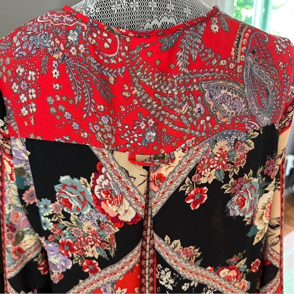 Anthropologie Fig and Flower Boho Floral Patchwork Tunic Dress Size L - Picture 9 of 16